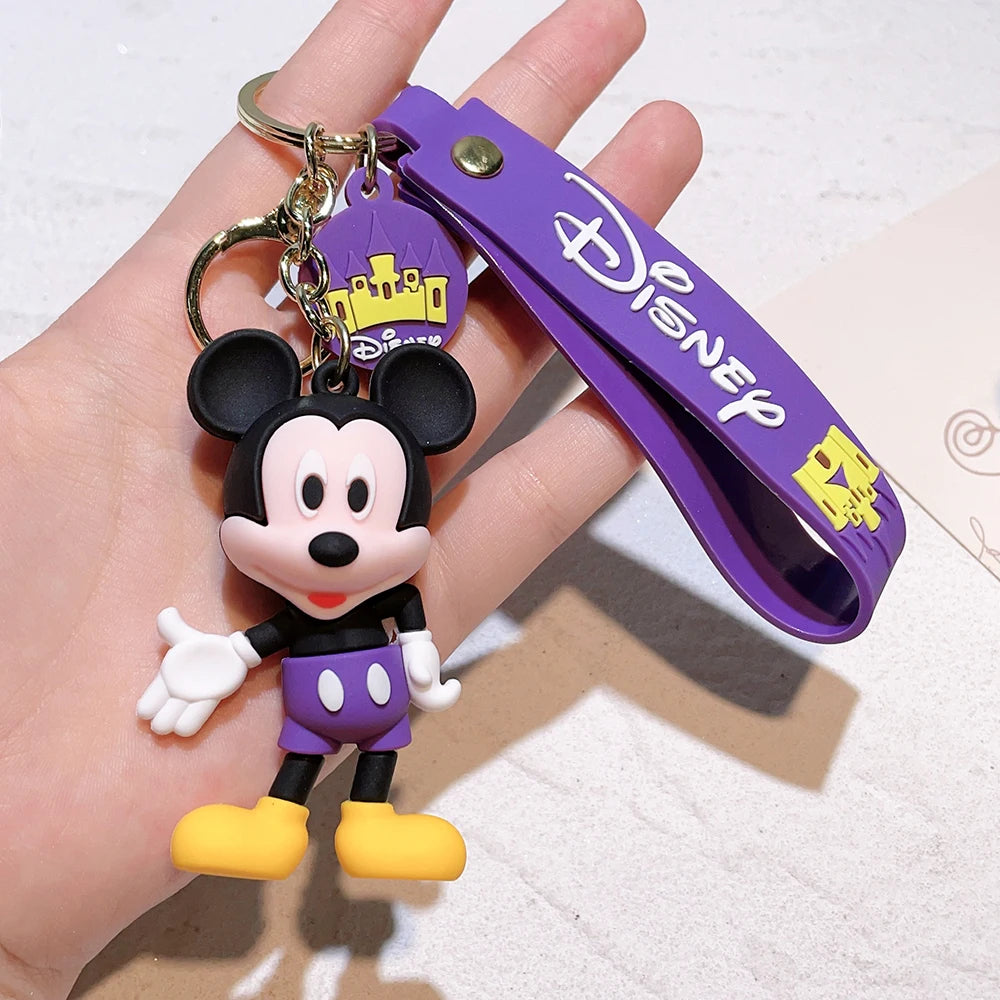 Disney Anime Mickey Keychain Cartoon Stitch Cute Minnie Keyring Student Bag Hanging All-match Car Key Chain Christmas Gifts
