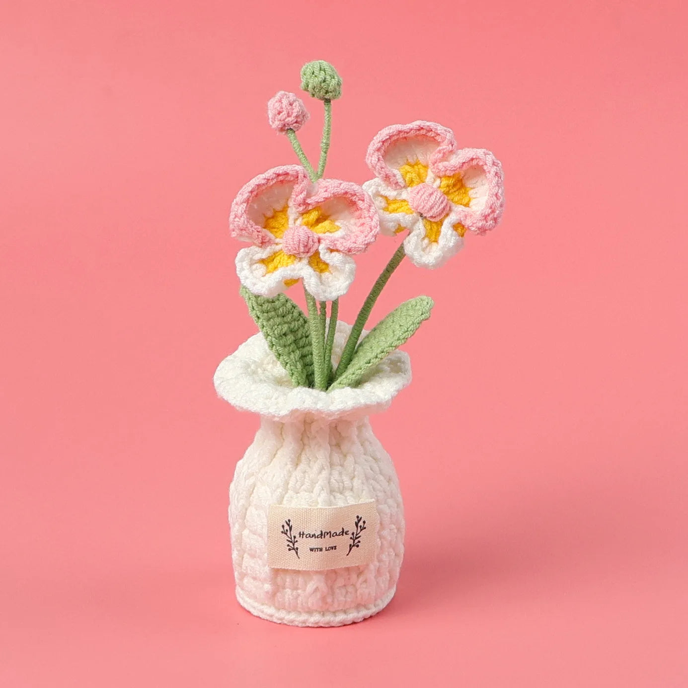 Hemasa Tulips Crochet Flowers with Kintted Potted Sunflowers /Handwoven Plant