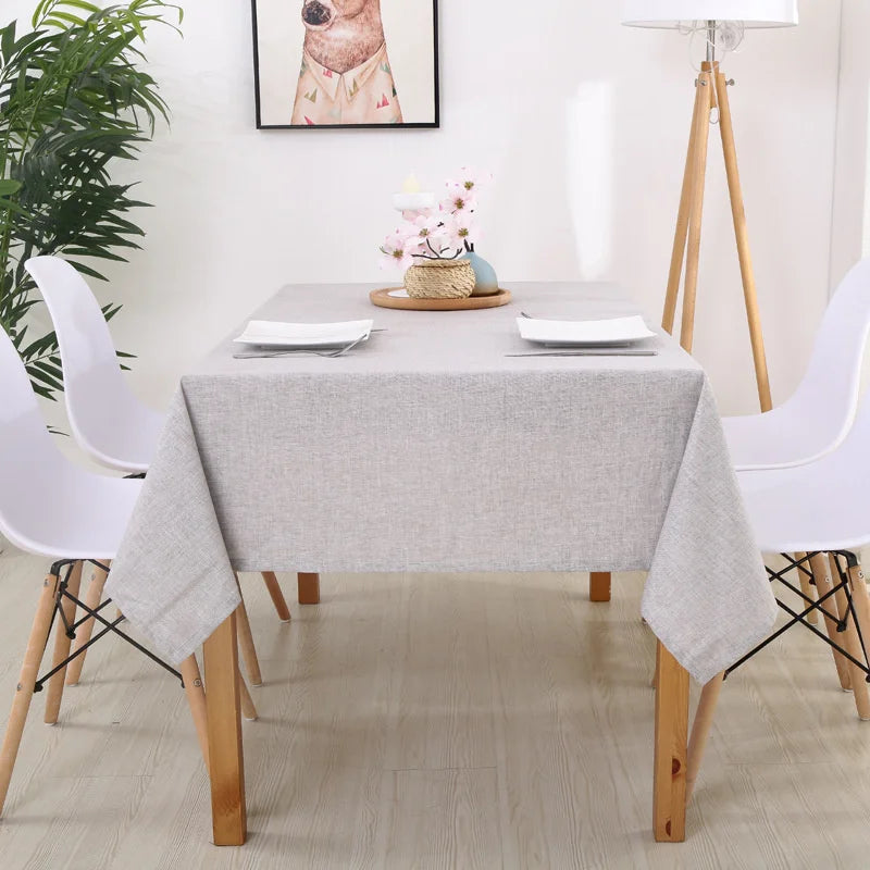 Tejesa Faux Linen Tablecloths Rectangle Washable Table Cloths Wrinkle Stain Resistant Table Cover Cloth for Kitchen Dining Room JAF040