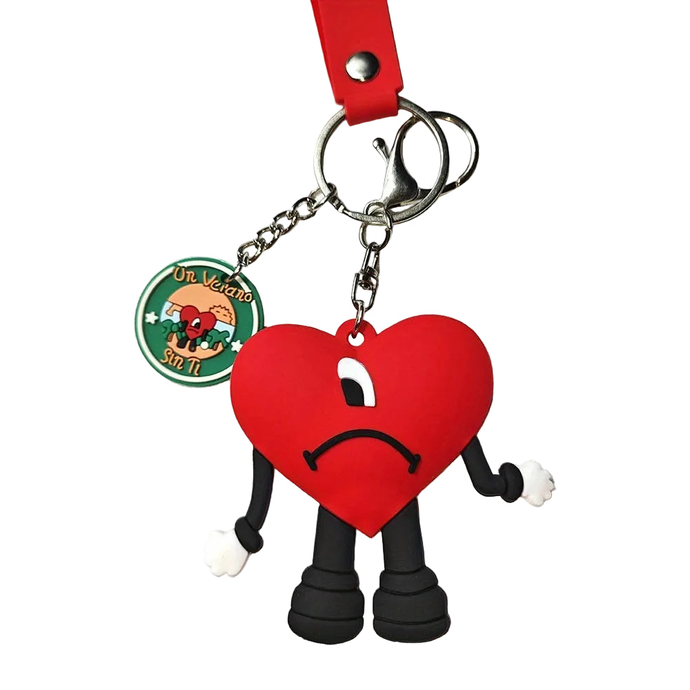 Tejesa Bad Bunny Red Heart Bad Bunny Key chain /Cartoon Silicone Love Doll Delicate Bag Gift Pendant