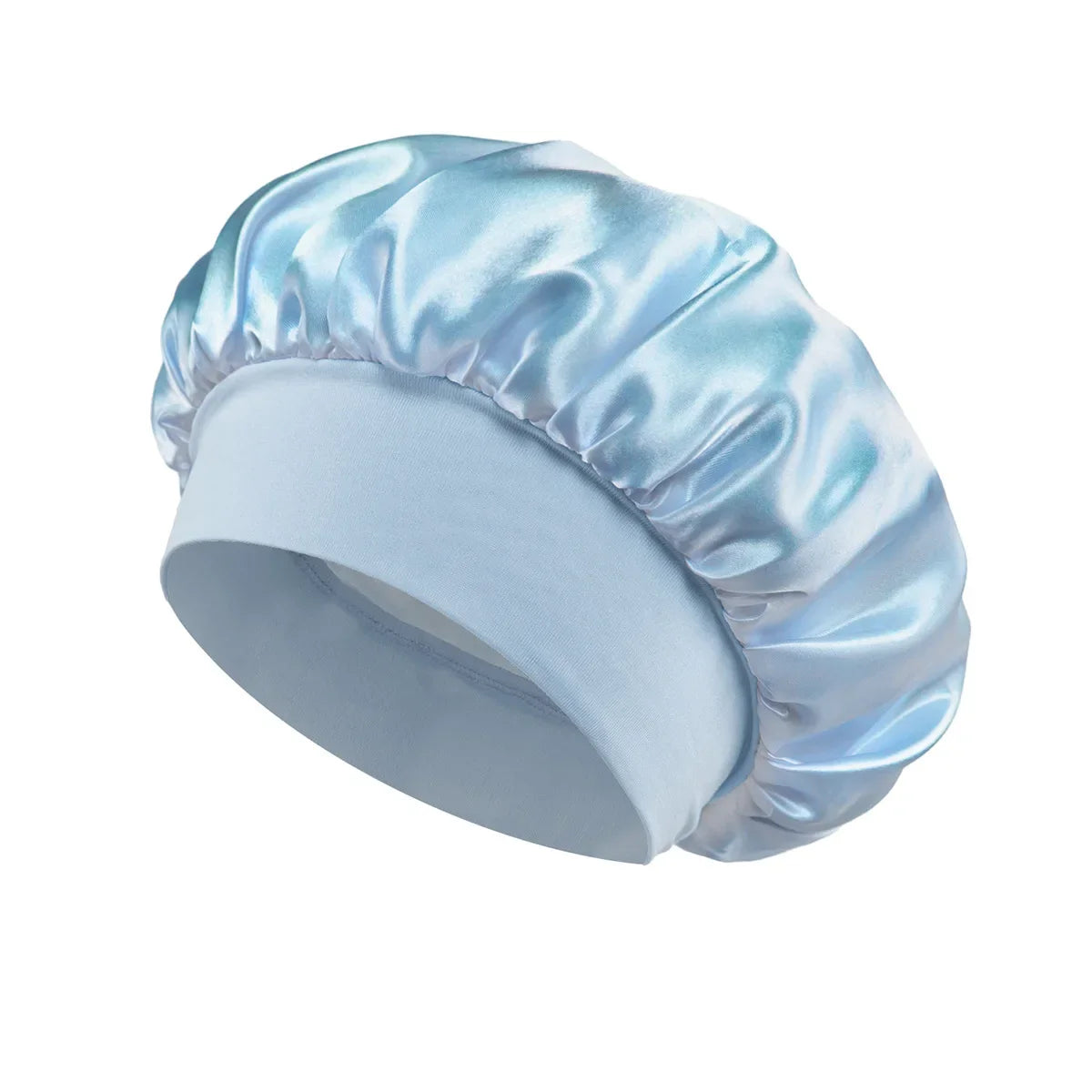 Hemasa Women Satin Bonnet Hair Bonnet for Sleeping Hair Care Silk Bonnets Solid Wide-brimmed Sleeping Hat with Elastic Soft Band