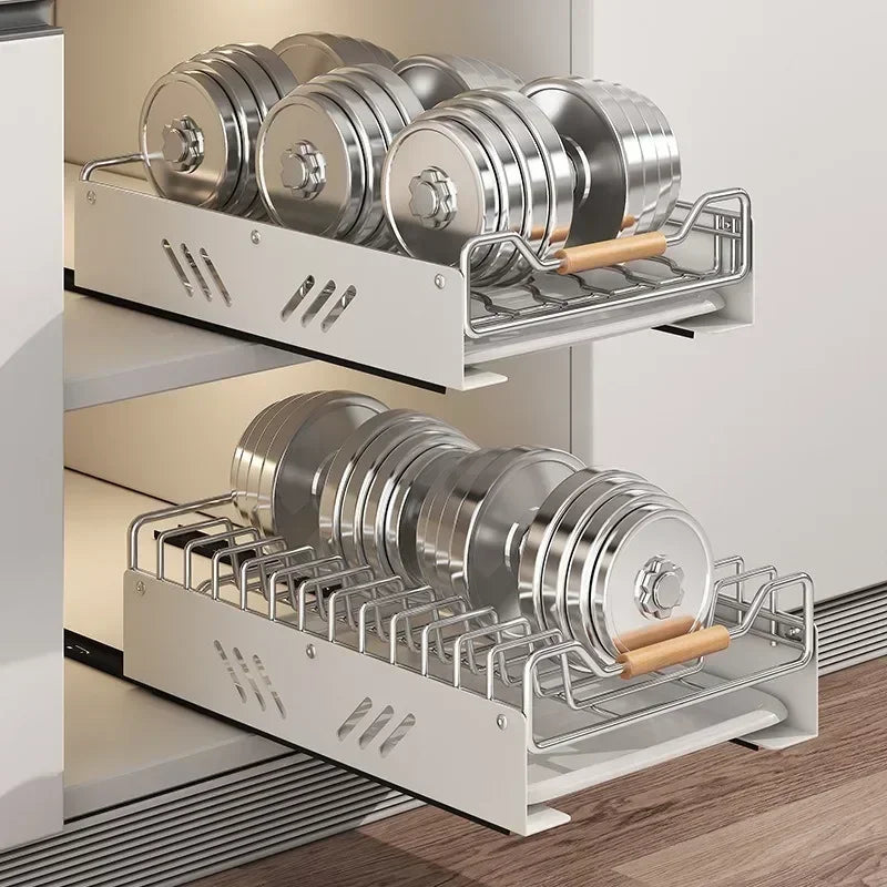Household Stainless Steel Attached Dish Rack For Kitchen Organizer Storage Shelf Under The Sink Multi-function Drain Accessory