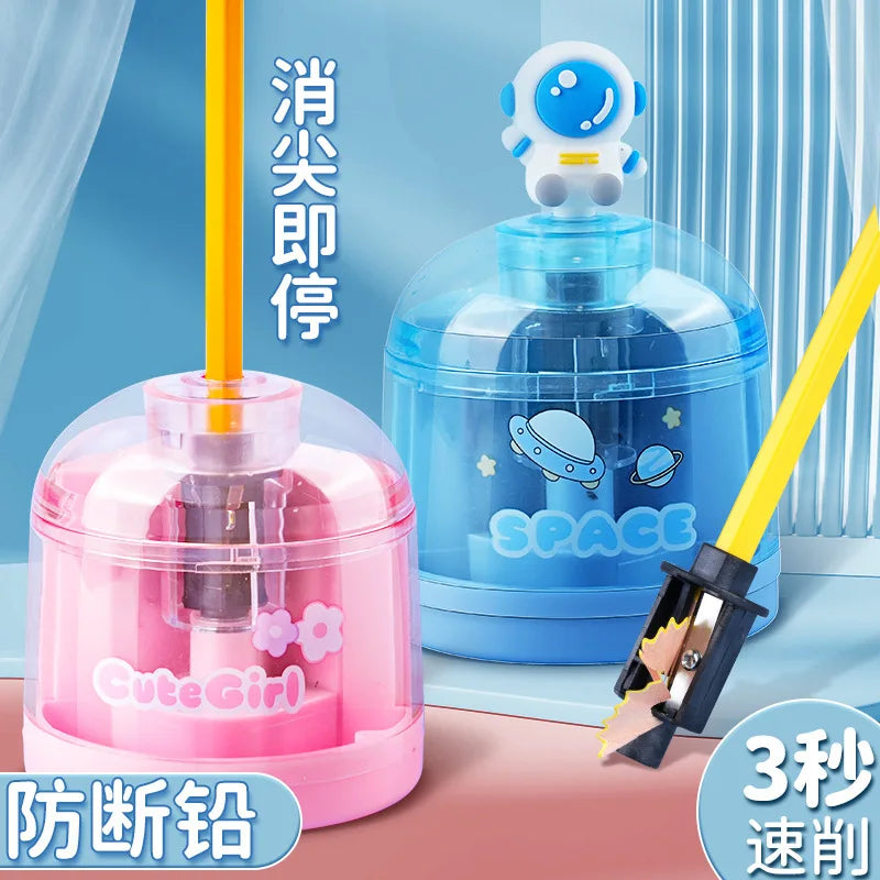 Cartoon Electric Pencil Sharpenerautomatic For Kids Student Stationery School Supplies Stationery Stationery Supplies School