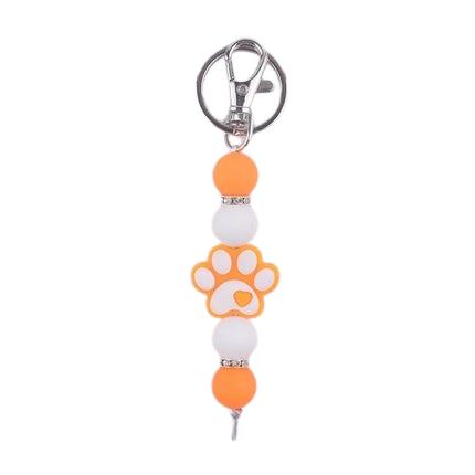 Hemasa Cartoon Dog Paw Handmade Beaded Silicone Key Chains Wristlet Lanyard Bracelet Keyring Women Men New Car Bag Pendant Key Chains