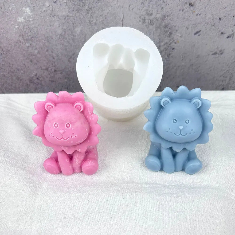 For Fun Cute Lion Silicone Candle Mold Aromatherapy Plaster Handmade Soap Resin Making Molud Baking Mold Home Decoration Gift
