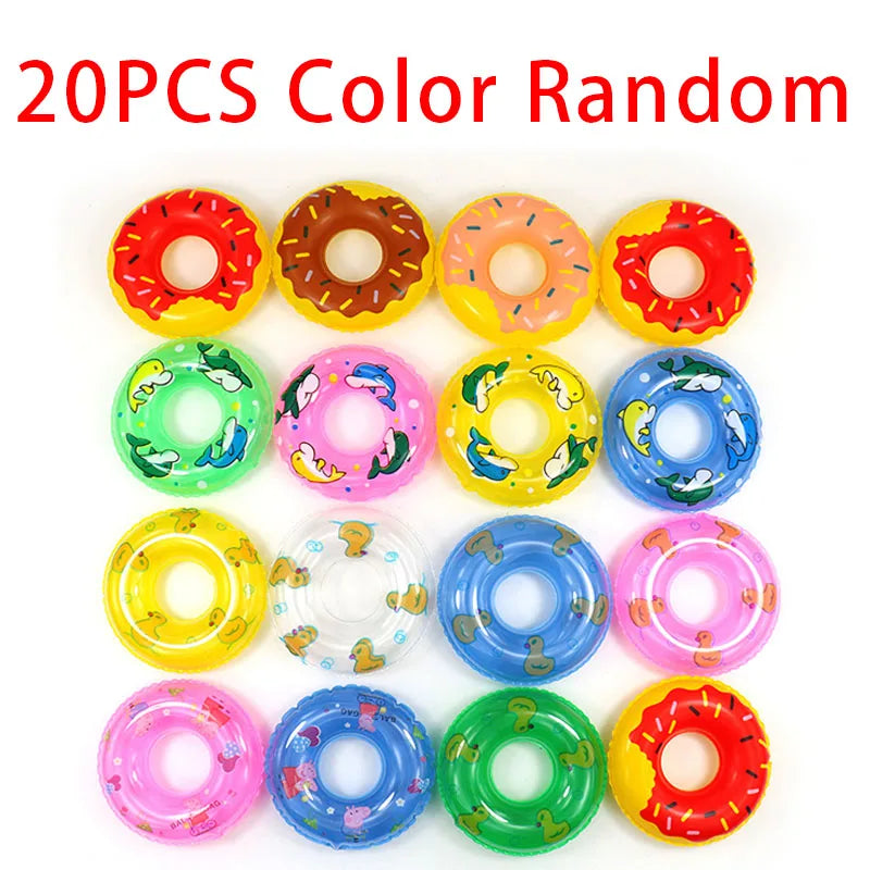 Hemasa 20PCS inflatable mini  Donut swimming rings water games /swimming ring toys
