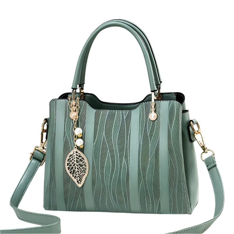 Hemasa  Stripes PU Leather Crossbody Bag / Top Handle Satchel Purse /handbag