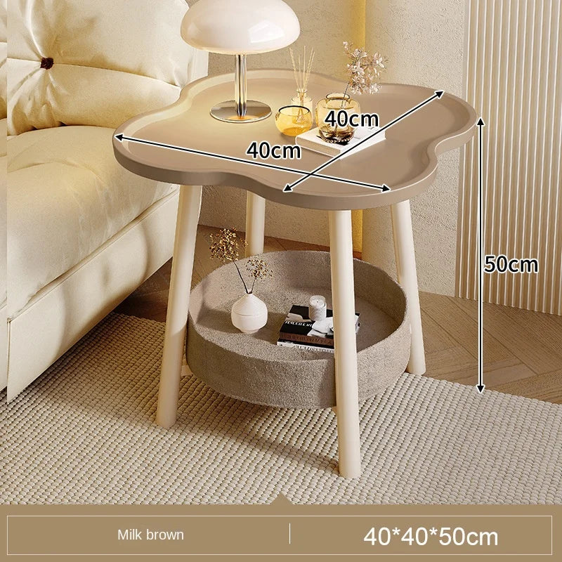 H2O Four-leaf Clover Sofa Side Several Bedroom Small Table Living Room Storage Table Creative Balcony Double Layer Coffee Table