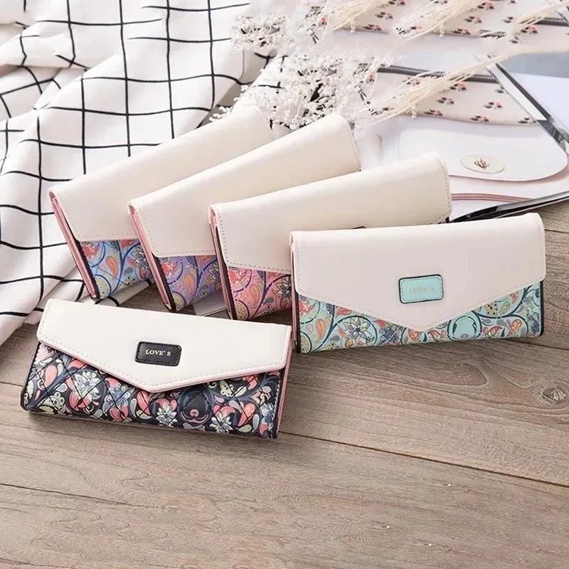 Tejesa   Womens Ladies Envelope Pu Leather Card Button Clutch Purse Long Wallets Money Bag