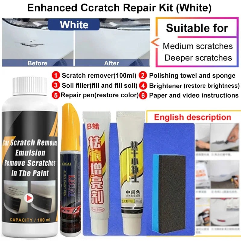 Hemasa Car Scratch Remover Paint Care Tools Auto Swirl Remover Scratches Repair Polishing Auto Body Grinding Compound Anti Scratch Wax