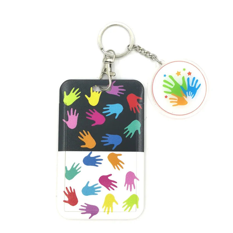 Autism Pattern Anime Lanyard Badge Holder ID Card Lanyards Mobile Phone Rope Key Lanyard Neck Straps Keychain Key Ring