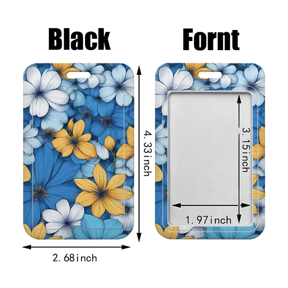 Tejesa  Flower design Lanyard Business Credit Card Holder/ Neck Strap Keychain Hang Rope ID Badge Holder