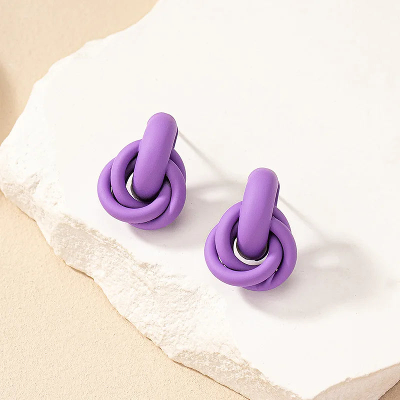 Geometric Circle Crossed Earrings For Women Girls Exquisite Personality Design Sporty Gift Fashion Jewelry Ear Accessories DE054