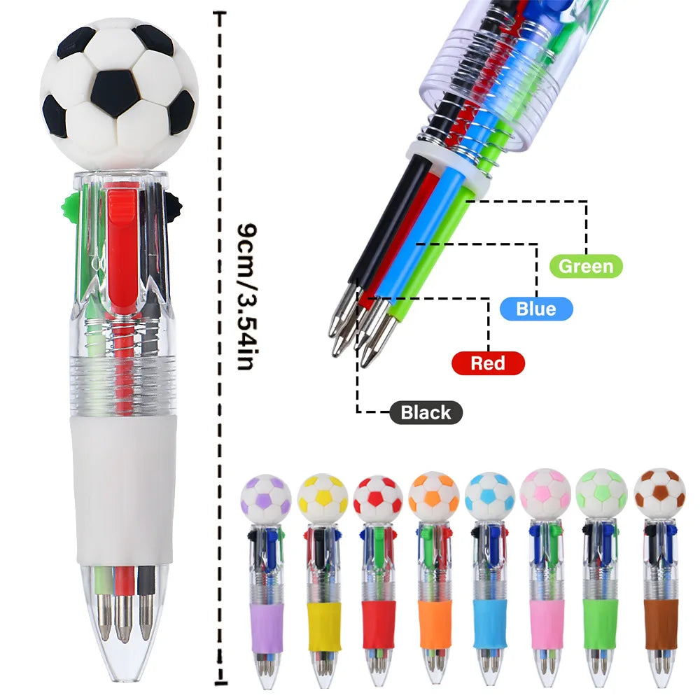 5-20Pcs Football Basketball Football Four Color Pens Football Party Carnival Birthday Wedding Guest New Year School Gift Prizes