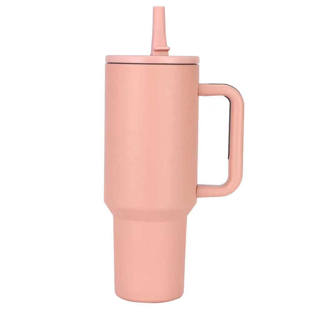 Hemasa Tumbler 40oz Stainless Steel Car Mug with Handle Straws For Thermal Iced Travel Vacuum Insulated Coffee Thermos Cup