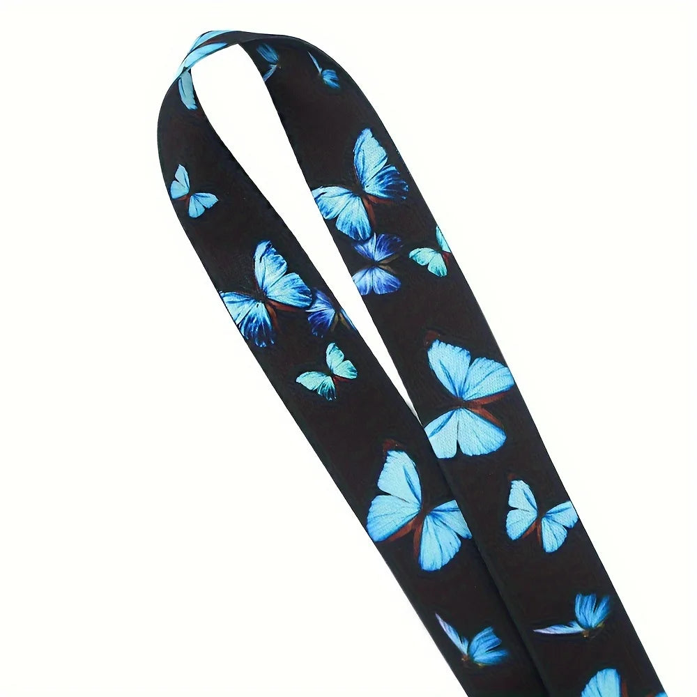 Tejesa  Monarch Butterfly Neck Breakaway Teacher Lanyard for ID Badge Holder, keys,Keychain with Buckle