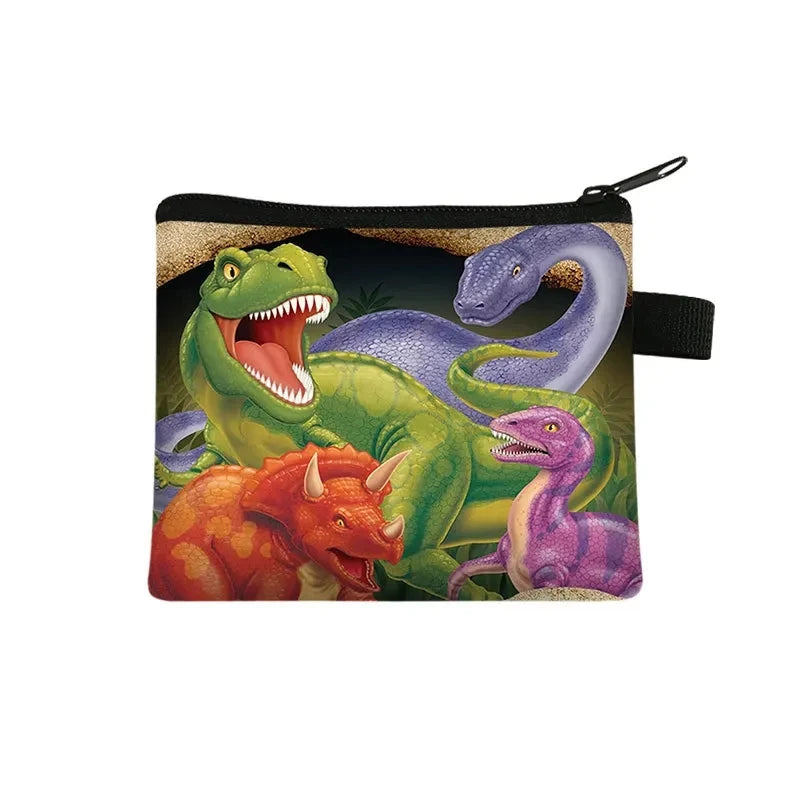 Tejesa   Dinosaur print  coin purse wallet /children coin purse /key case card holder coin square storage bags