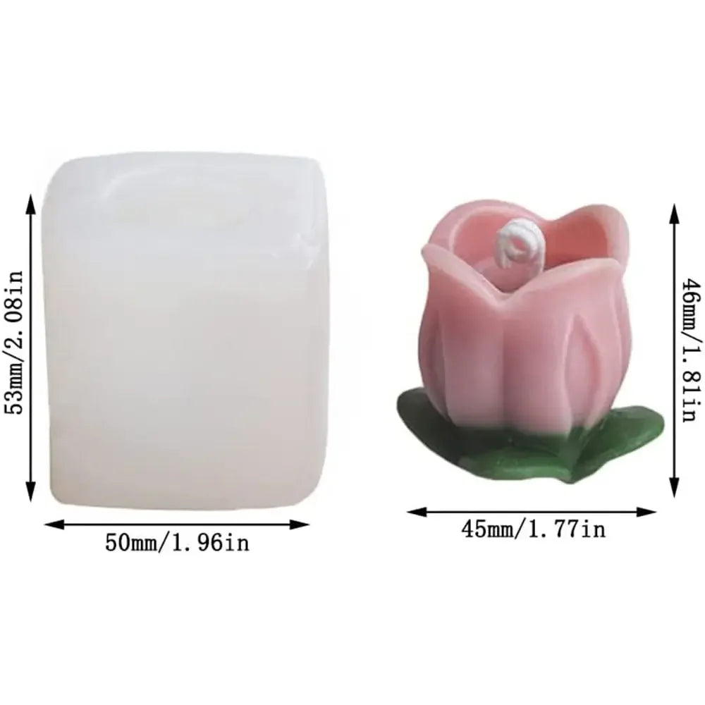 Tulip with Leaves Silicone Candle Mould