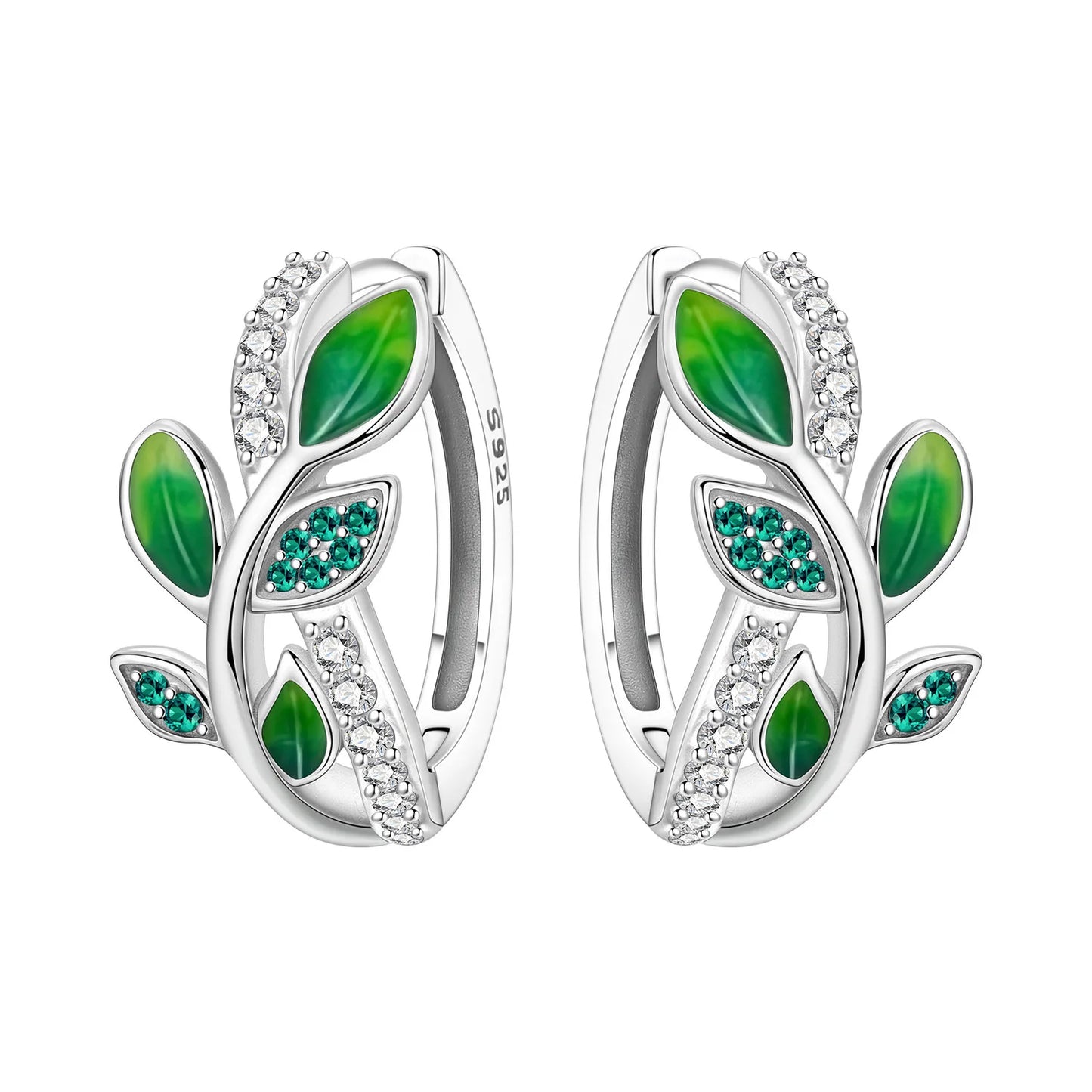 Orstarry S925 Sterling Silver Earrings Exquisite Elegant Green Leafed Bell Orchid Earring For Women Birthday Gift Silver Jewelry