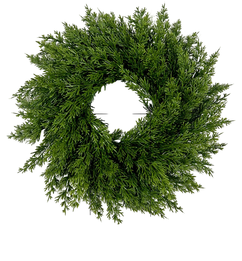 Tejesa Handmade Christmas Cypress Wreath for Front Door 18inch Real Touch Artificial Cedar Wreath Christmas Home Outdoor Decor