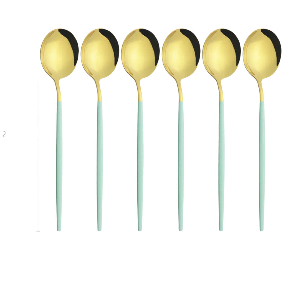 Hemasa 6Pcs  Western Stainless Steel Cutlery Set  Gold Ladle Spoon Dinnerware Dinner Spoon Soup Spoon Tableware Kitchen Silverware Set