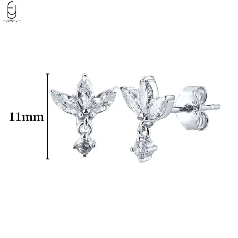 Hemasa 925 Sterling Silver Ear Buckles Fashion Hoop Earrings /White Crystal Luxury Women's Earrings Wedding Women's Jewelry Premium Gift