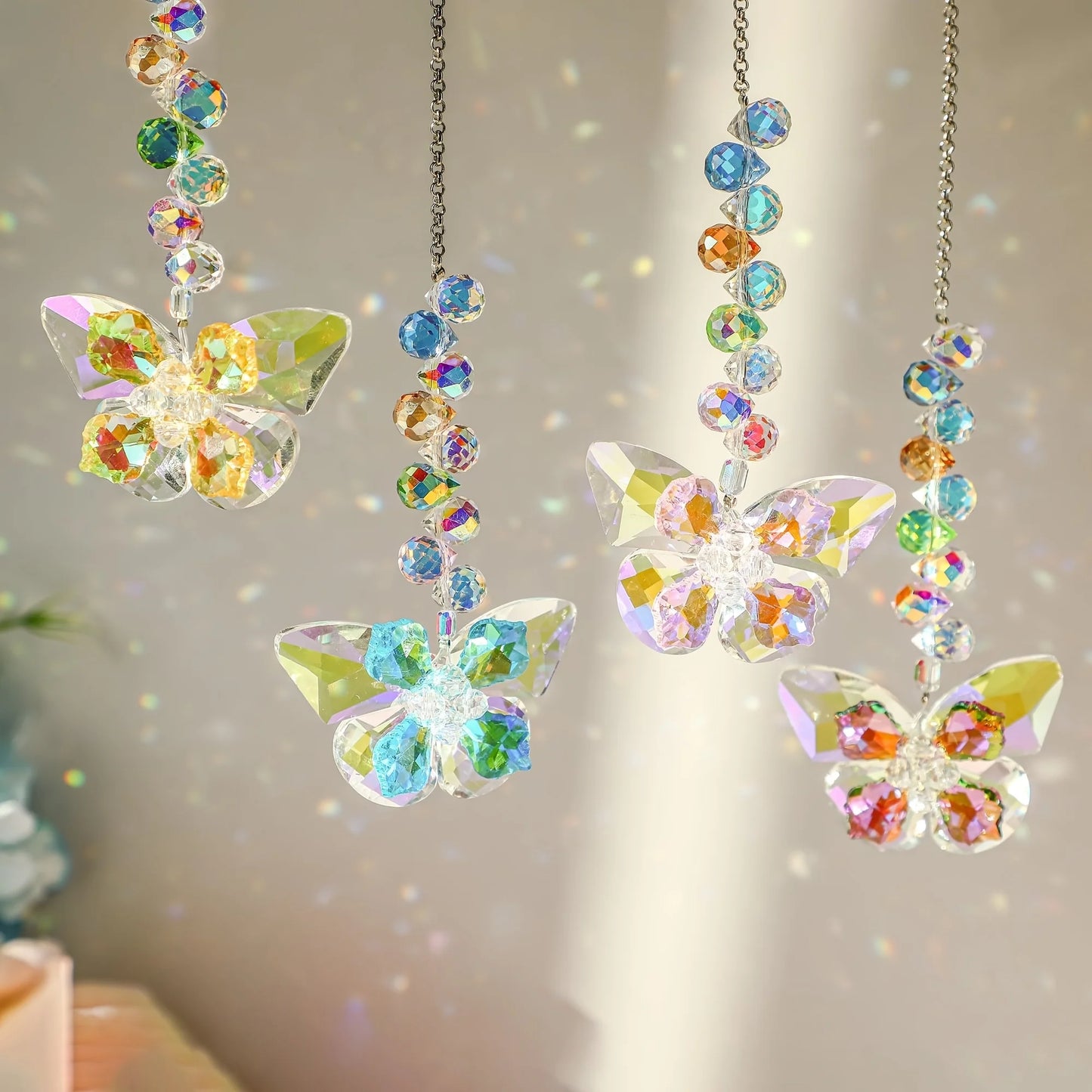 Tejesa 1/4 piece crystal butterfly sunflower hanging ornament/decoration/ rainbow maker sun catcher