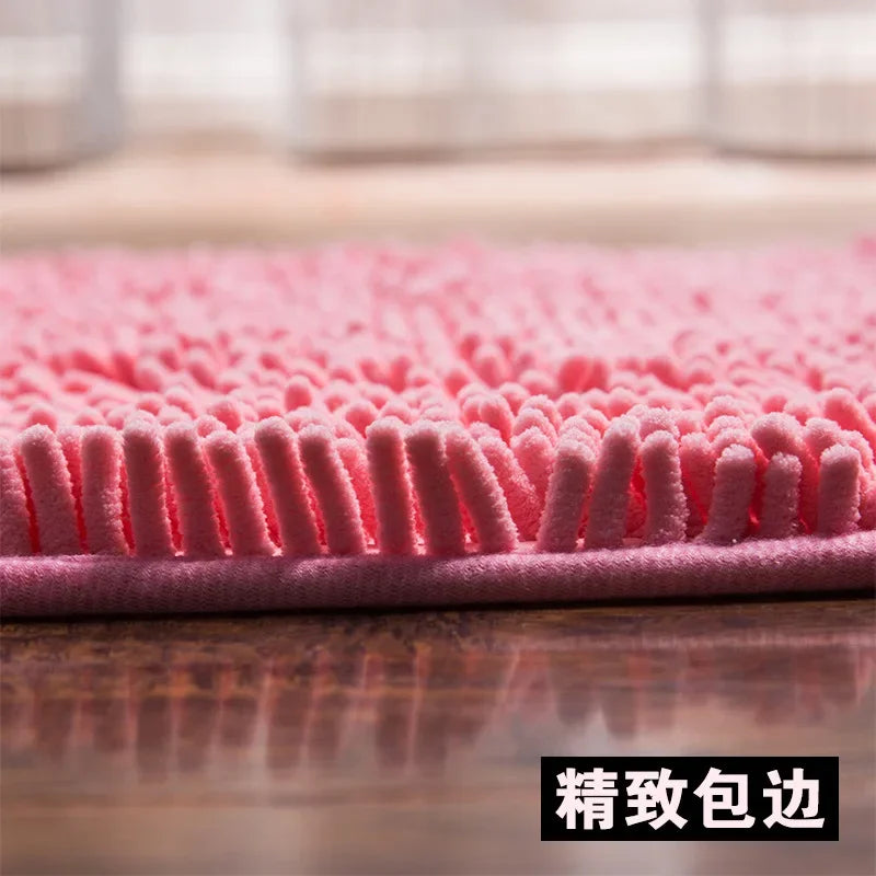 Hemasa Microfiber Chenille Heart-shaped Anti-skid Carpet Peach Heart Mat Bathroom Absorbent Pad Bathroom Mat Set Bath Mats