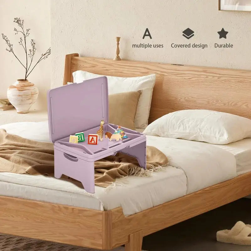 Foldable Lap Desk Bed Table Tray Folding Car Lap Desk Multi-function Portable Car Seat Table Tray Food Trays for Eating on Couch