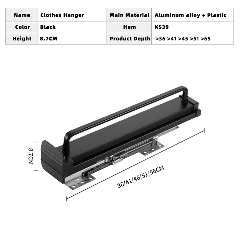 Hemasa Wardrobe Clothing Holders Trousers Racks Cabinet Clothes Storage Rack Pants Shelves Push-pull Damping Rack