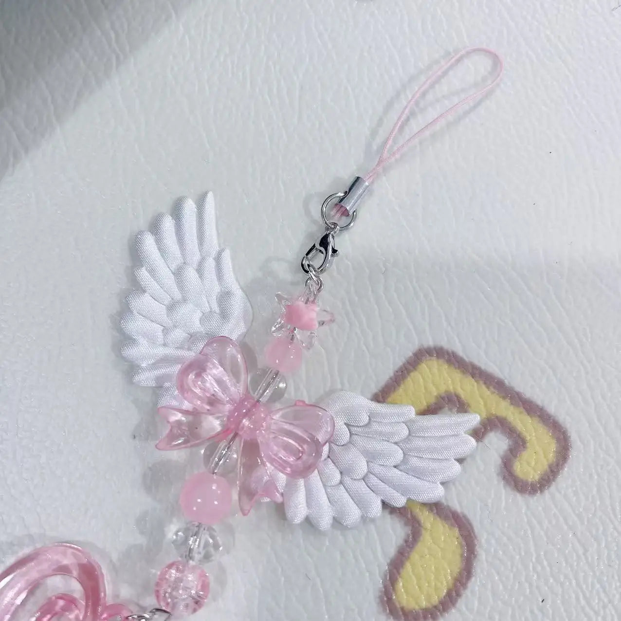 Tejesa Lovely Wings Bow Heart Mobile Strap Phone Pendant Chain For Girls