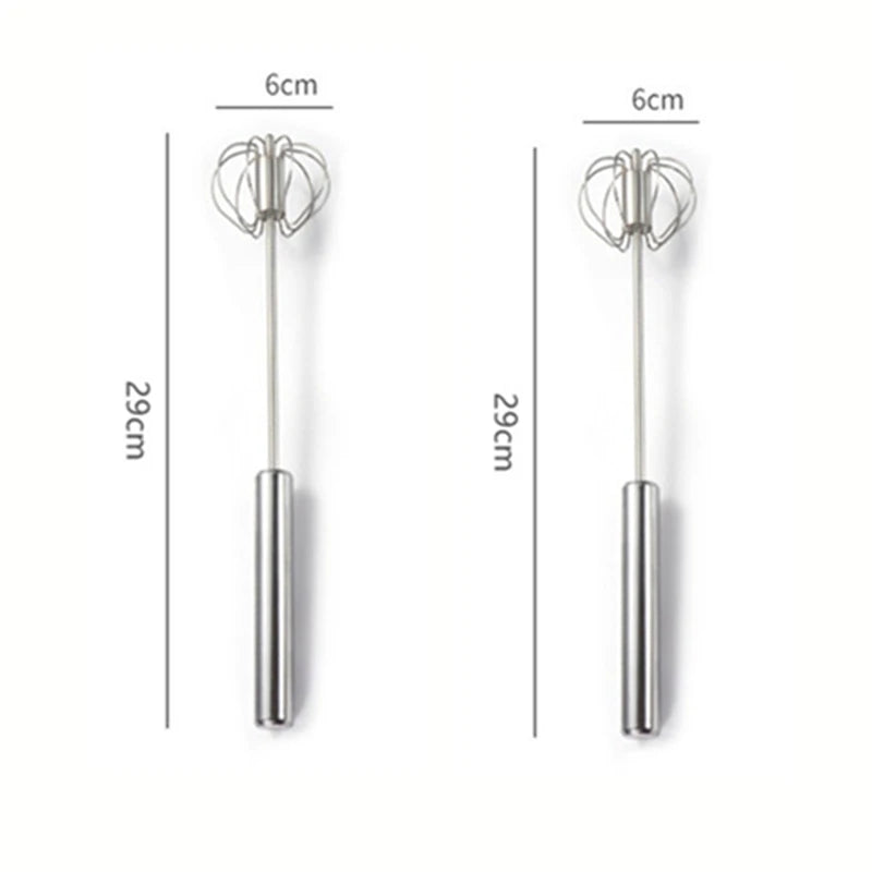Semi-automatic Egg Beater 304 Stainless Steel Egg Whisk Manual Hand Mixer Self Turning Egg Stirrer Kitchen Accessories Egg Tools
