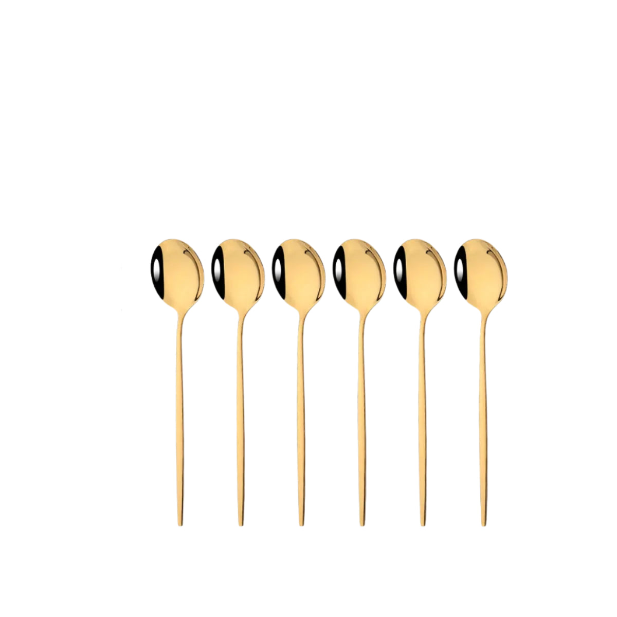 Hemasa 6Pcs Mirror White Gold Tea Spoon Dessert Ice Cream Stainless Steel Spoons Stirring Coffee Spoon Kitchen Accessories Flatware
