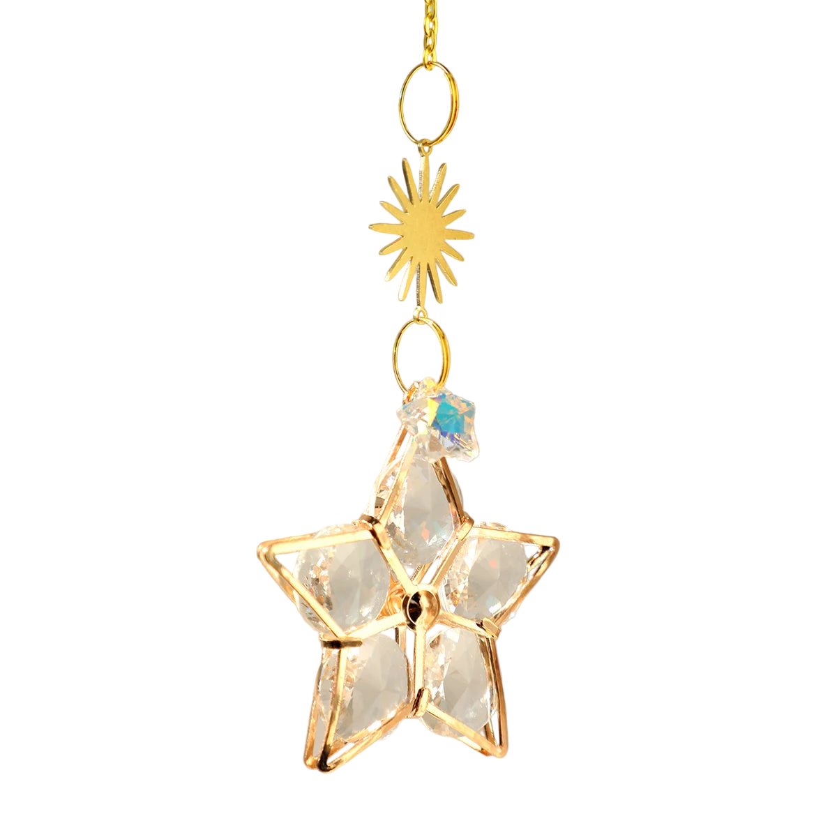 Hemasa Sun Prism Star Crystal Light Catcher Gardening Decoration Suncatcher Rainbow Outdoor Sun Catchers Window Yard Crystal Home Decor