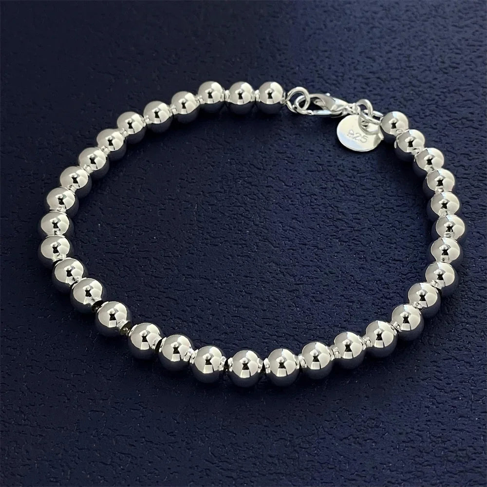 Hemasa 925 Sterling Silver Bracelet (6MM) For  Women/Girls