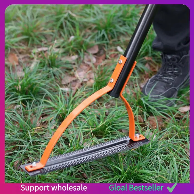 A38M Weed Grass Cutter With Serrated Double-Edged Sharp Manual Grass Whip Handle Cut Overgrown Weeds Cutting Hand Tool