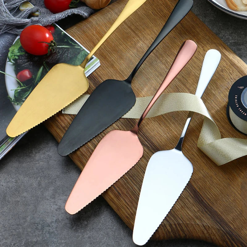 Tejesa 1/2/4pcs Stainless steel cake spatula Birthday cake Gold spatula Family Hotel Birthday Party cake pizza spatula