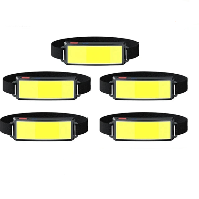 Hemasa Powerful COB Headlamp Built in Battery Type-c Rechargeable Head Flashlight Outdoor Camping Fishing Waterproof Headlight