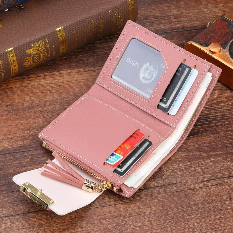 Hemasa  Ultra-thin  Short Wallet for Woman /Mini Coin Purse /Ladies Clutch Small Wallet/ Female Pu Leather Card Holder