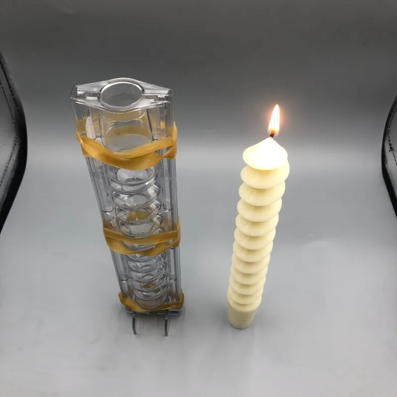 Hemasa 2Pcs 22cm Thread Long Rod Candle Mold, Durable, Easy To Release Mould,PC Plastic Acrylic Mold Kit,DIY Handmade Candle Making Supplies
