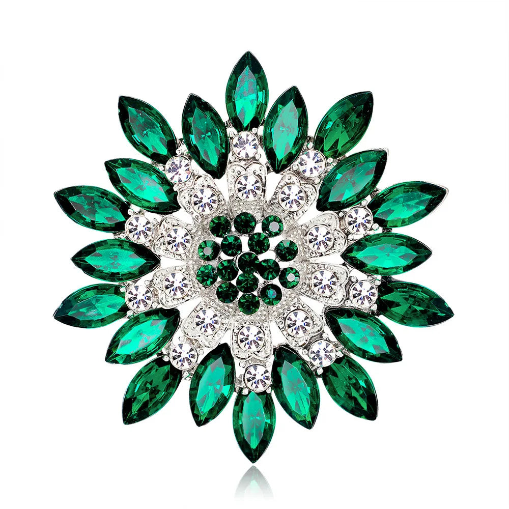 Sunflower Women's Brooch Jewelry New Fashion Retro Fashion Flower Brooch Crystal Rhinestone Jewelry Wedding Date Party Gifts