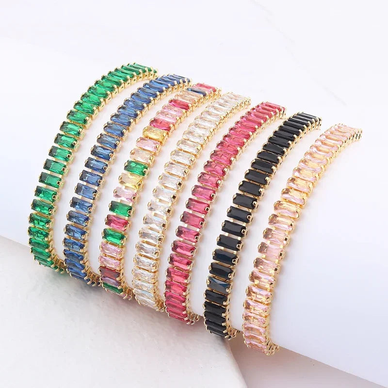 Hemasa Pink colour Cubic Zirconia Tennis Bracelets for Women/Girls