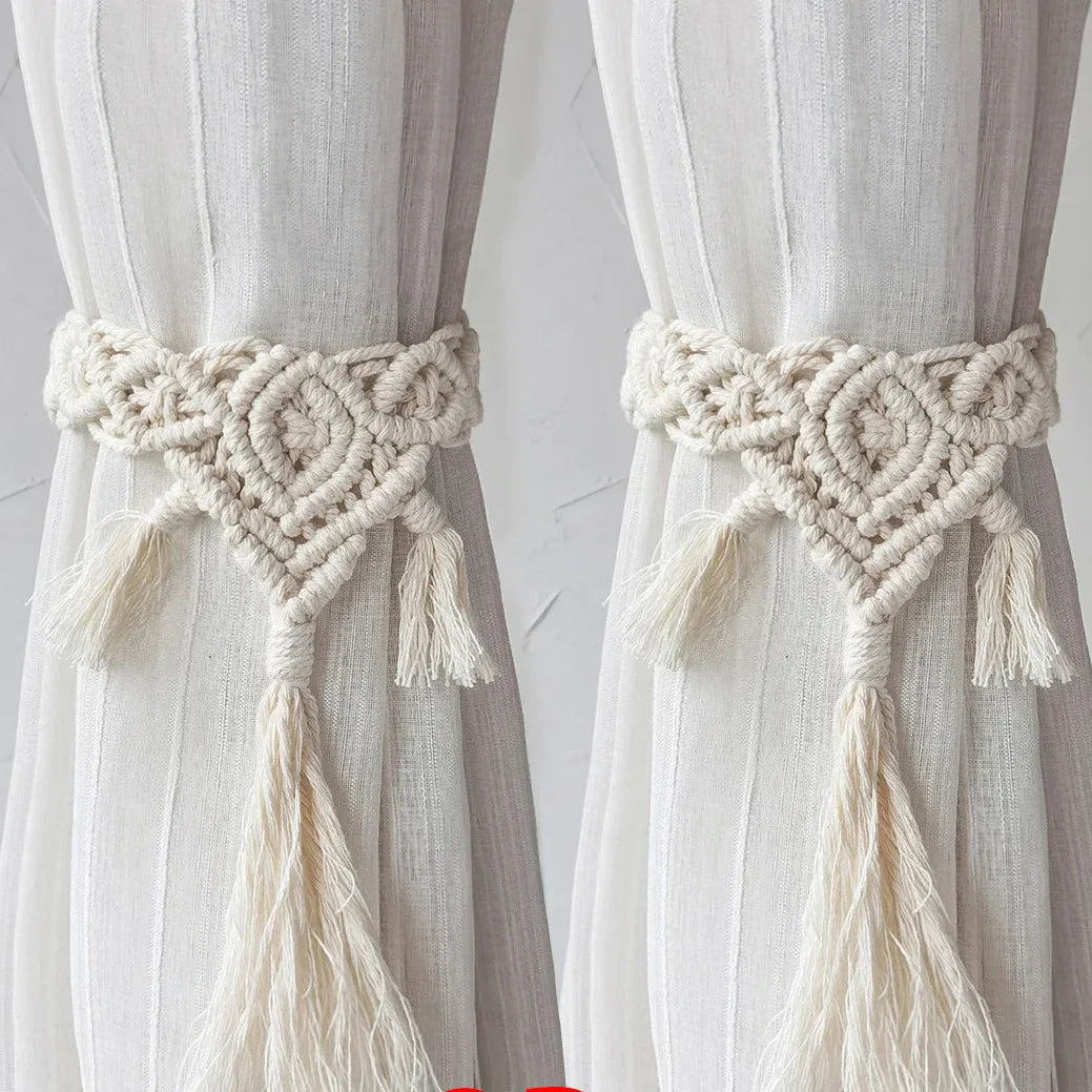 Tejesa 2 Pack Macrame Curtain Tiebacks Decorative Curtain With Bead Window Ties Kawaii Boho Room Decor Living Room Home Decoration Gift