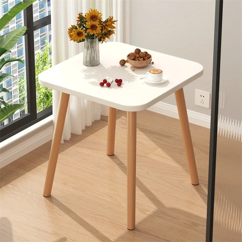 Formwell 50*50cm square Side Table Wooden Small coffee table for Living Room Bedroom and Balcony easy assemble Solid wood legs