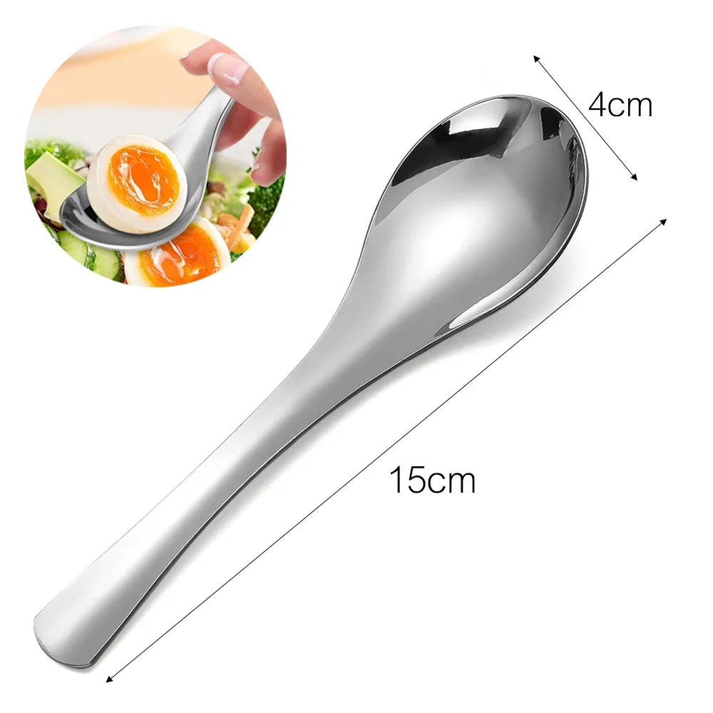6/1Pcs Stainless Steel Spoon Thicken Soup Spoons for Hot Pot Scoops Colander Home Multipurpose Kitchen Tableware Cooking Tools