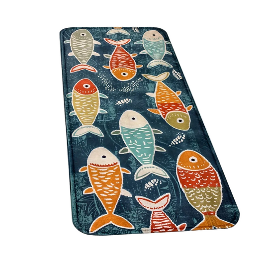 Tejesa  Colorful Fish Carpet 2pc Kitchen Rug Doormat Welcome Mat Living Room Carpet Rug For Bedroom Home Decoration
