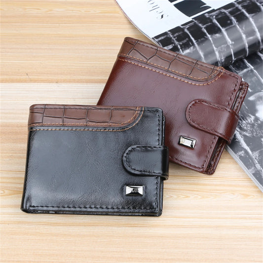 2024 New Patchwork Leather Men Wallets Short Male Purse With Coin Pocket Card Holder Brand Trifold Wallet Men Clutch Money Bag