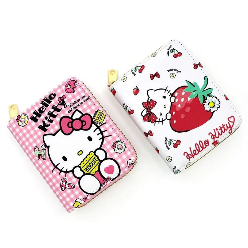 Hemasa Hello Kitty Wallet for Women/Small Short Wallets Zipper Coin Purse for Girls/Students