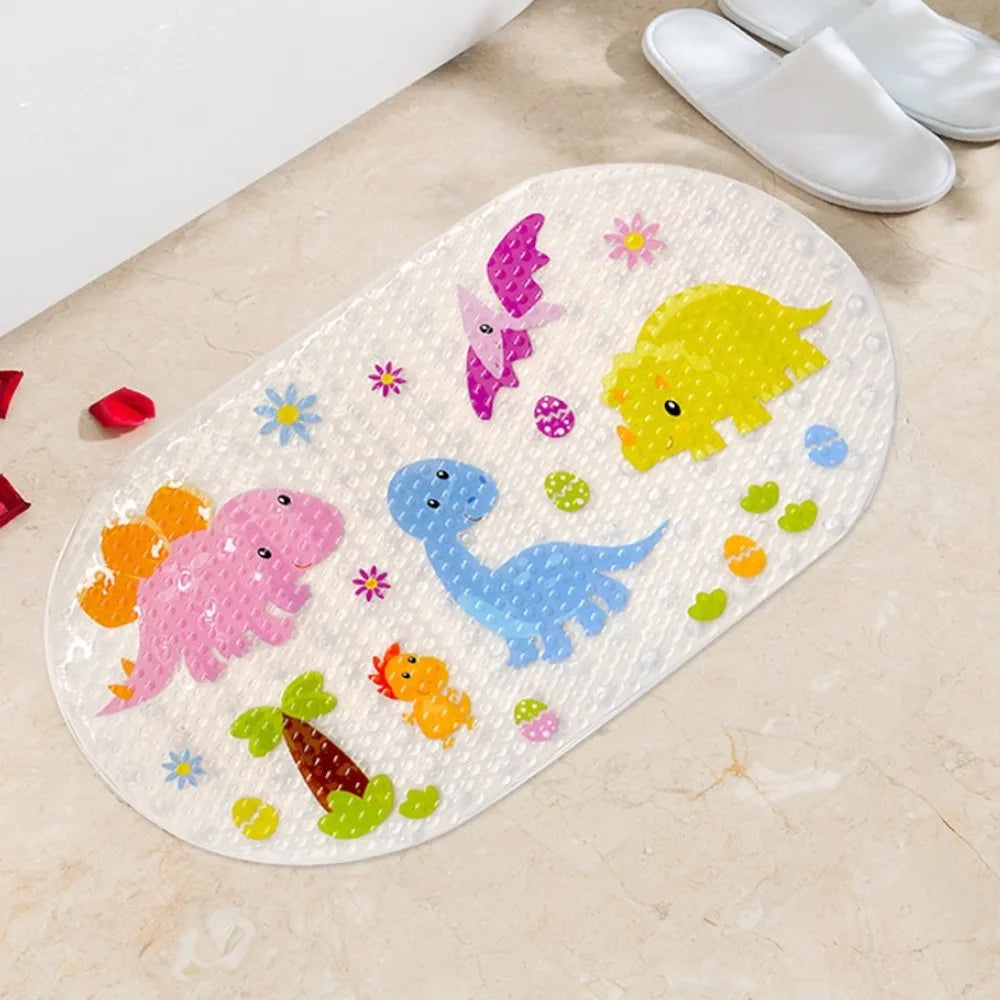 Tejesa 1pc Cartoon Non-slip Bath Mat with Suction Cups 38x69cm Shower Mats for Bathroom Kid's Bathtub Carpet Bath Mat Bathroom Rug