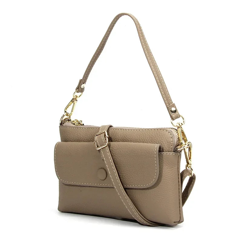 Tejesa Small Crossbody Bags/ Cellphone Pouch Wallet/ Genuine Leather Wristlet Clutch Handbags Purses with 2 Removeable Straps